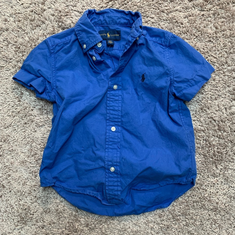 Ralph Lauren boys button up polo blue